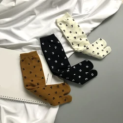 High Quality Combed Cotton Split Toe Socks Unisex Simple Comfortable Two-Toed Socks Japanese Harajuku Men Women's Tabi Socks