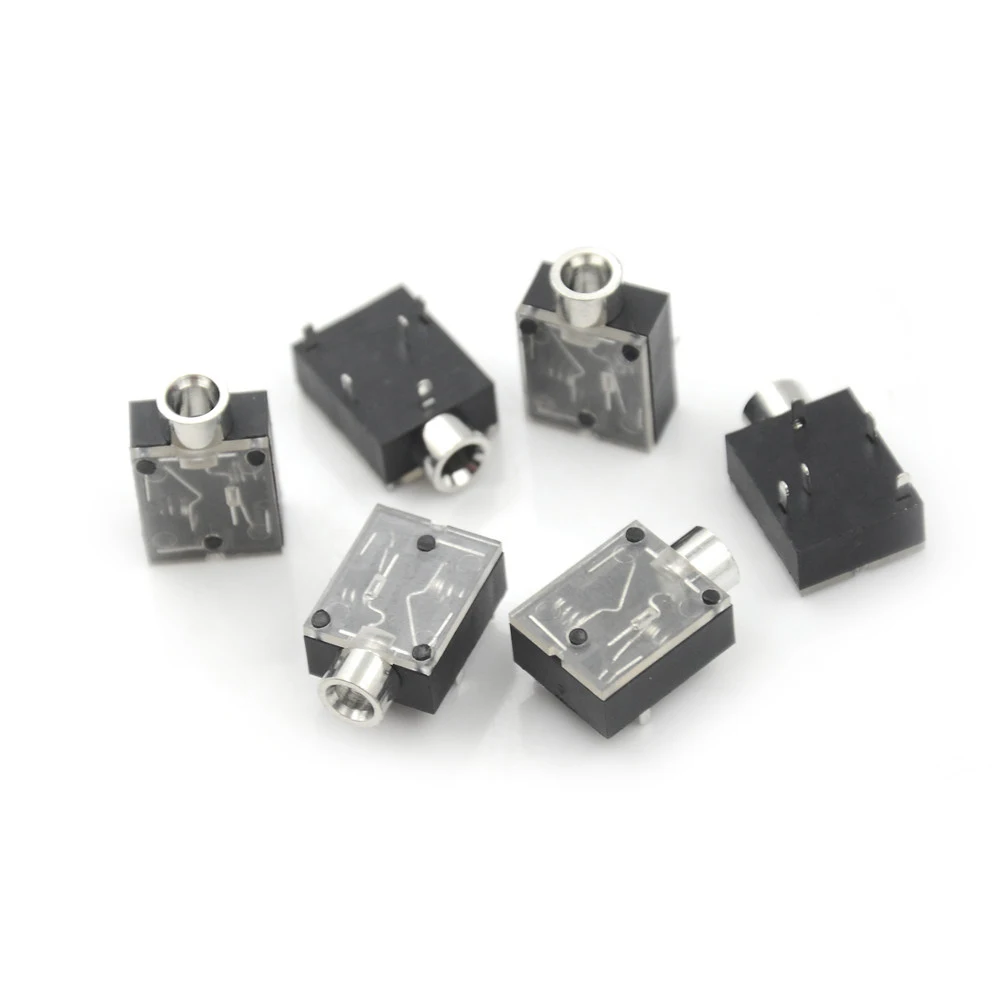 High Qulity 5Pcs 5 Pin 3.5mm Audio Jack Socket PCB Panel Mount For Headphone With Nut PJ-324M Accessories