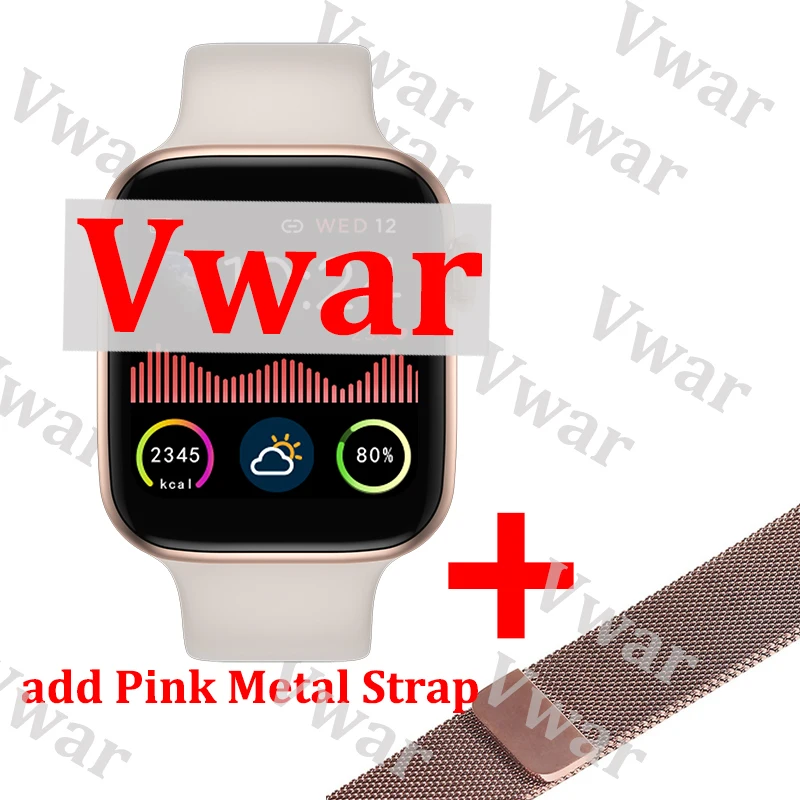 add Steel Strap Fen Новинка IWO 13 lite умные часы 44 мм 1:1 Series 5 для Apple IOS Android Phone IWO13 умные часы для мужчин и женщин Водонепроницаемый фитнес-трекер - Цвет: add Steel Strap Fen