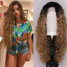 Парики из искусственных волос без шапочки-основы длиный кудрявый коричневый парик из натуральных волос парик для косплея