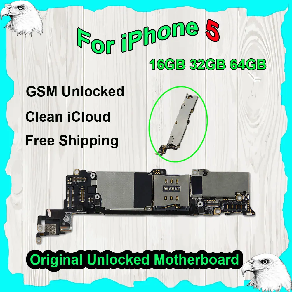 

Original Motherboard For iPhone 5 16GB 32GB 64GB Mainboard Main Logic Board GSM Factory iCloud Unlocked Free Shipping No Lock