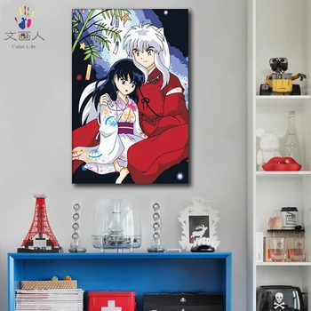 

paint by number art painting by numbers comic Inuyasha series hand-painted color oil painting