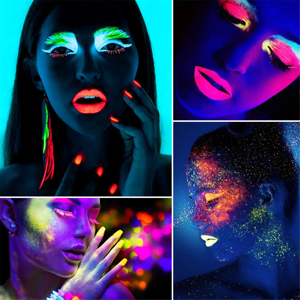 24 Color Makeup Fluorescent Neon Pigment Eye Shadow Makeup Palette Glow In Dark Eye Shadow Glitter Eyeshadow Cosmetics#4