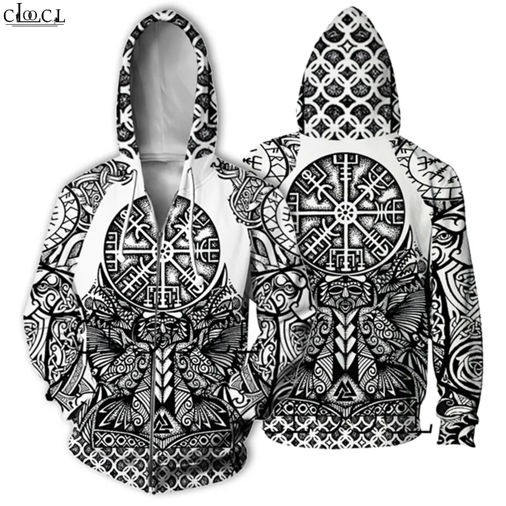 Zipper Hoodie 2 Скандинавский Викинг, тату, на молнии, худи для женщин и мужчин, Пираты, 3D принт, викинги, король, повседневное пальто с длинным рукавом, на молнии, с капюшоном, Прямая поставка - Цвет: Zipper Hoodie 2