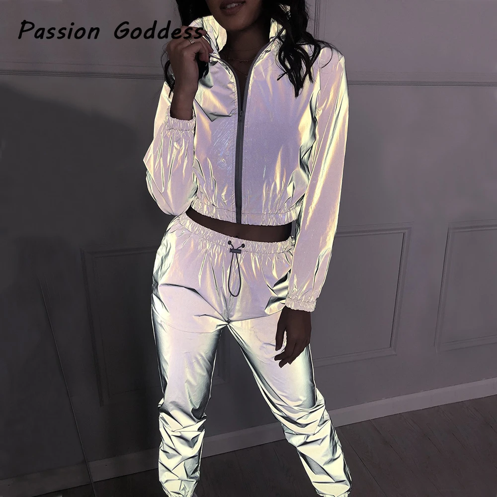 womens reflective tracksuit