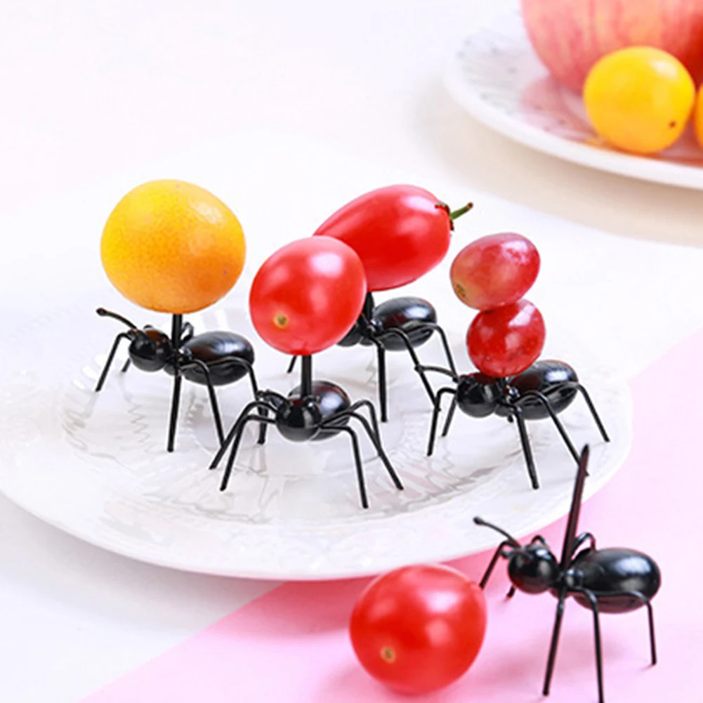 12 шт. DIY Мини мультфильм вилка для фруктов в форме муравья посуда торт десерты еда выбрать зуб выбрать s Детский десерт животное еда вилка муравья