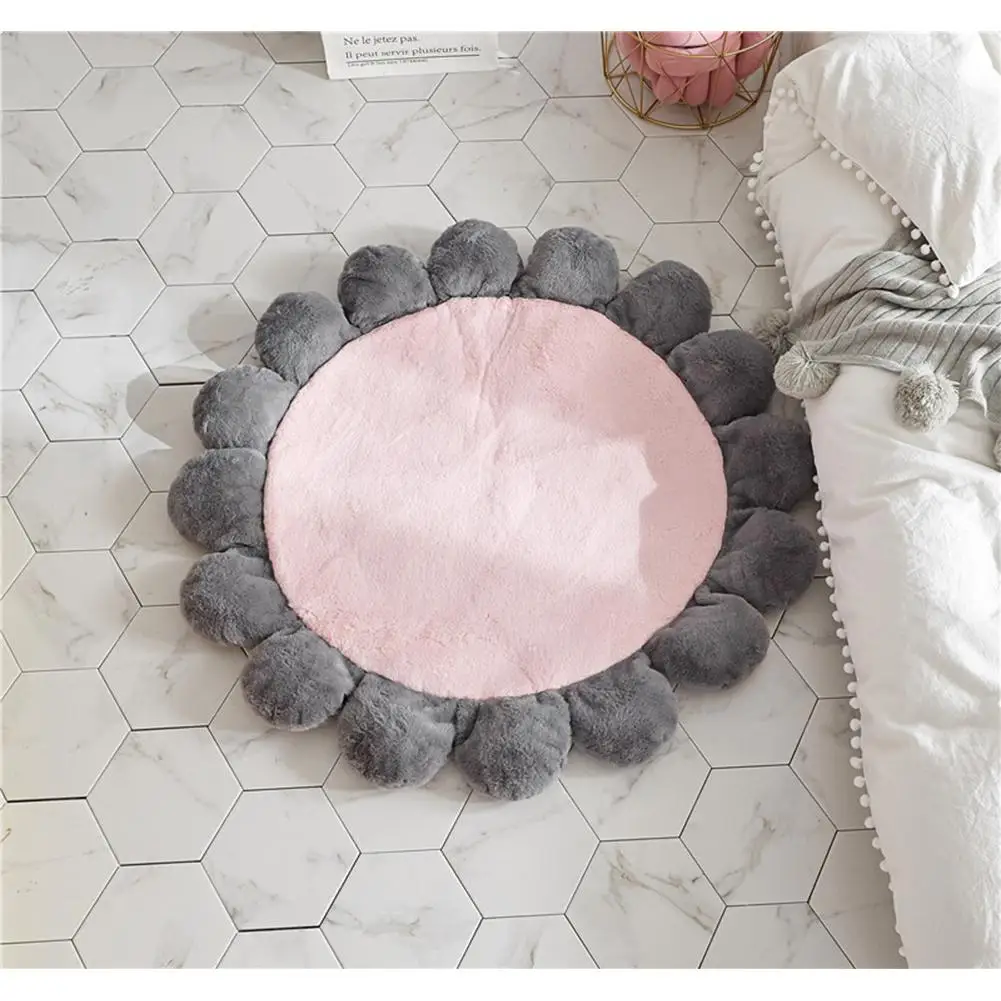 Pink Мягкий Плюшевый коврик для домашних животных в форме цветка, подушка для собак, коврик для гостиной, спальни - Цвет: Pink