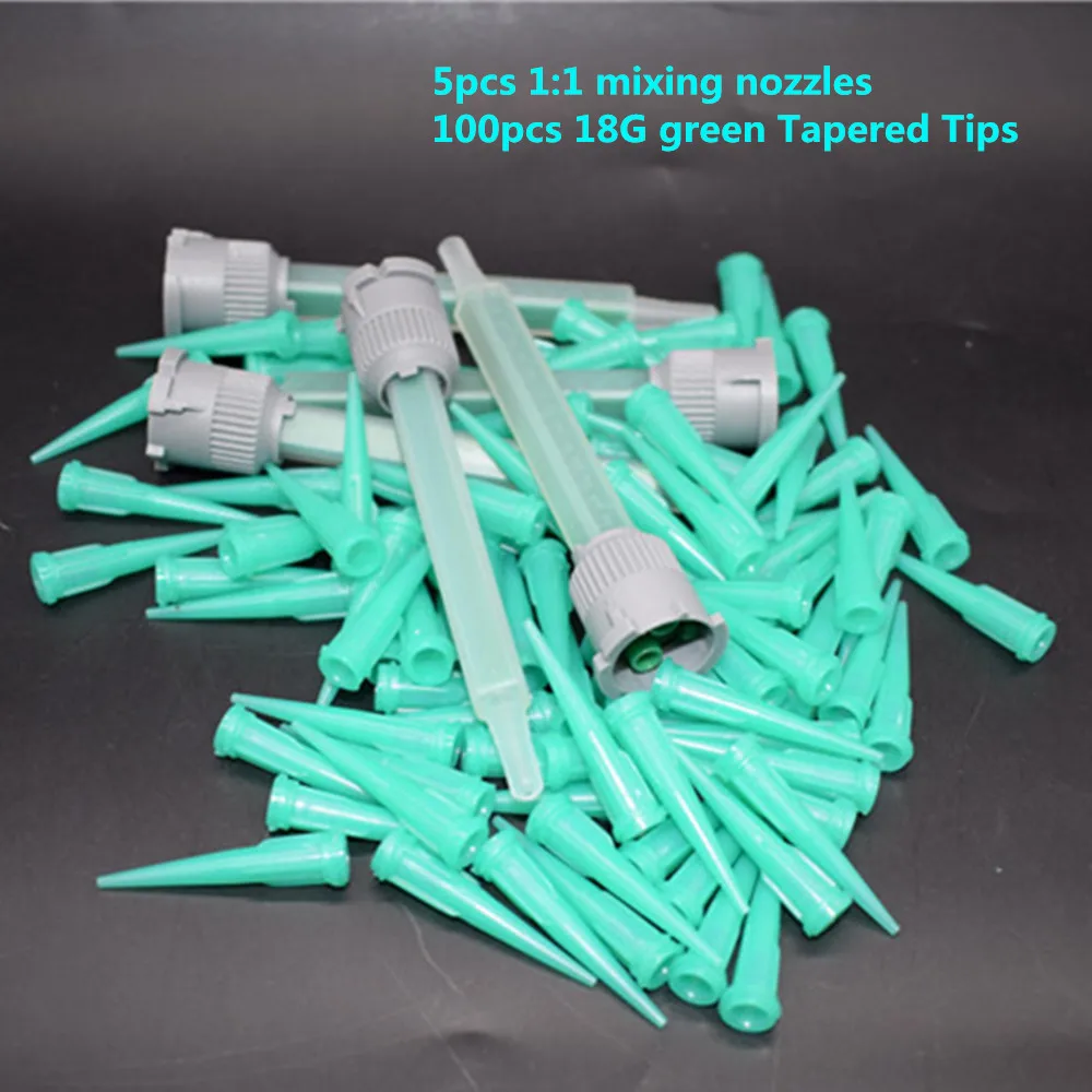 Прозрачный 100x18 г 22 г 25 г клей для жидкого игла дозатора конические дозирующие наконечники и 5x1: 1 эпоксидный клей AB Клей для смешивания труб сопла - Цвет: Прозрачный