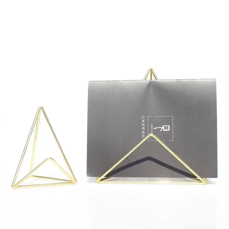 

Iron Geometric Business Name Card Holder Display Stand Rack Desktop Table Photo Note Folder Organizer 2 Sizes