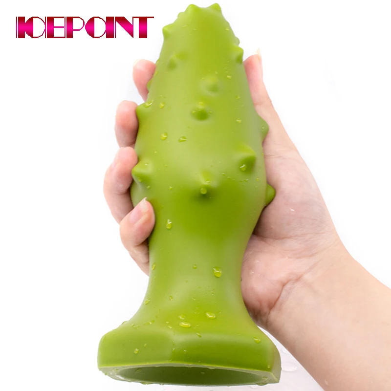 Super Huge Green Anal Plug Soft Thorn Beginner Games Anus Dilator Massage Stimulaiton Adult Sex Toys for Women Men