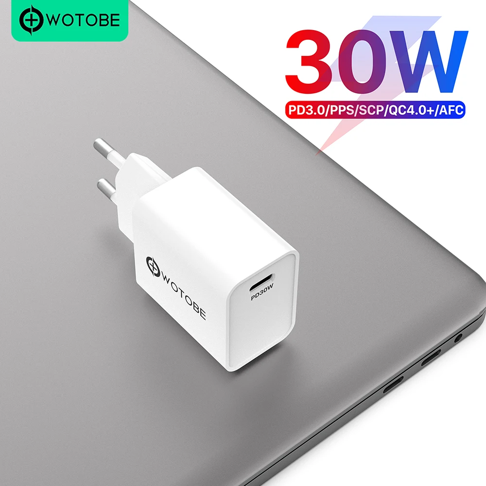 Быстрое зарядное устройство 30 Вт USB PD3.0/PPS/QC4.0 Вт/25 Вт/20 Вт/18 QC3.0/AFC для Macbook 12 &quotiPhone 13