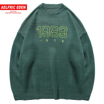 

Aelfric Eden Hip Hop Letter Knittwear Mens Sweaters Harajuku Tops Oversized 2019 Autumn Fashion Male Pullovers Casual Streetwear