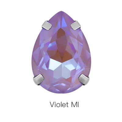Violet MI Серия мокко Хрустальная капля K9 стеклянные стразы красочные сшить с серебряным украшение коготь Рождественская Одежда Украшение свадебное платье - Цвет: Violet MI