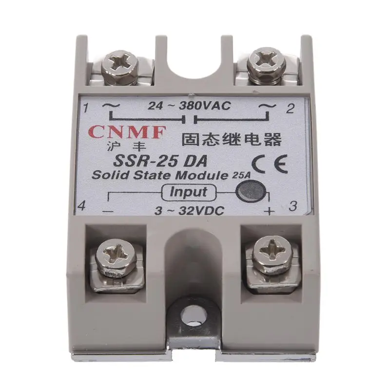 2PCS Solid State Relay SSR-25DA 25A /250V 3-32V DC Input 24-380VAC Output