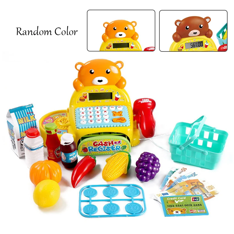 Random color Детские ролевые игры, игрушки, мини-симуляторы, супермаркет, кассовый аппарат, игровой набор, детские развивающие ролевые игры, игрушки для девочек, подарки - Цвет: Random color