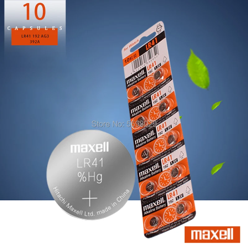 10 шт. батарейки типа таблетки LR41 AG3 G3A L736 192 392A Zn/MnO2 1 5 V для Maxell 100% оригинальные