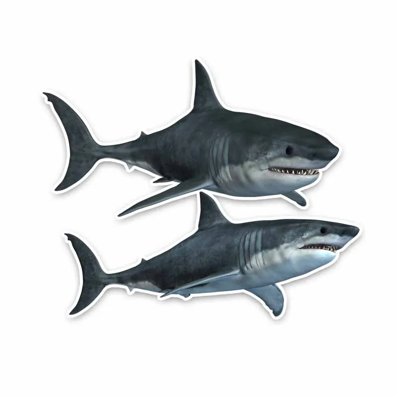 

JuYouHui Exterior Accessories Decal Wonderful Two Great Sharks PVC Car Window Sticker Waterproof Decals Graphical