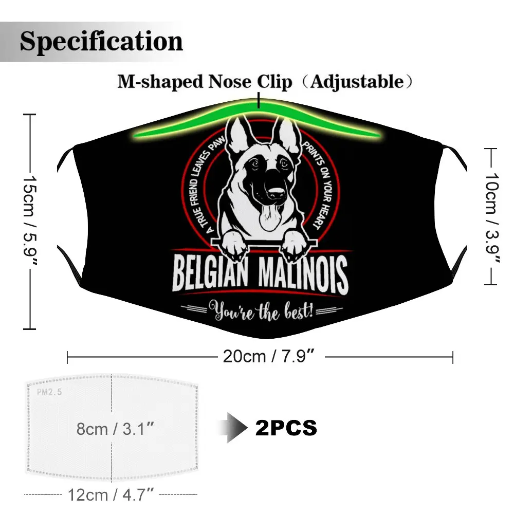 Fashion Men Face Mask Belgian Malinois Dust Mask Cotton Dust Mask Best Friend Shepherd Dog Face Mask Gift Idea K002011