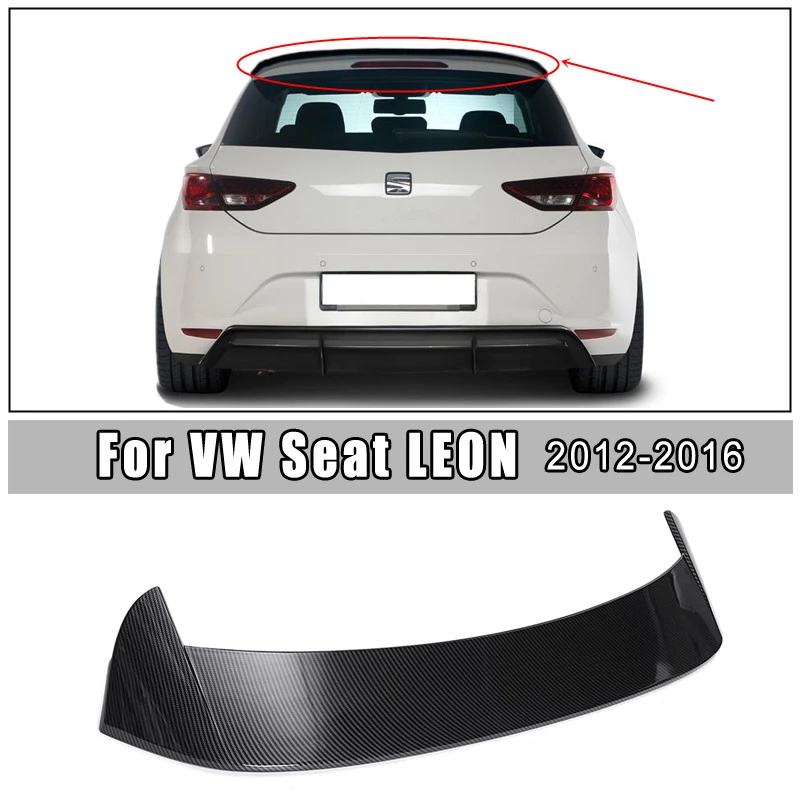 ABS Spoiler for Seat/LEON MK3 5F 2012-2016 Car Rear Roof Wing Spoiler Matte Black Carbon Fiber Spoiler Rear Trunk Wing for VW