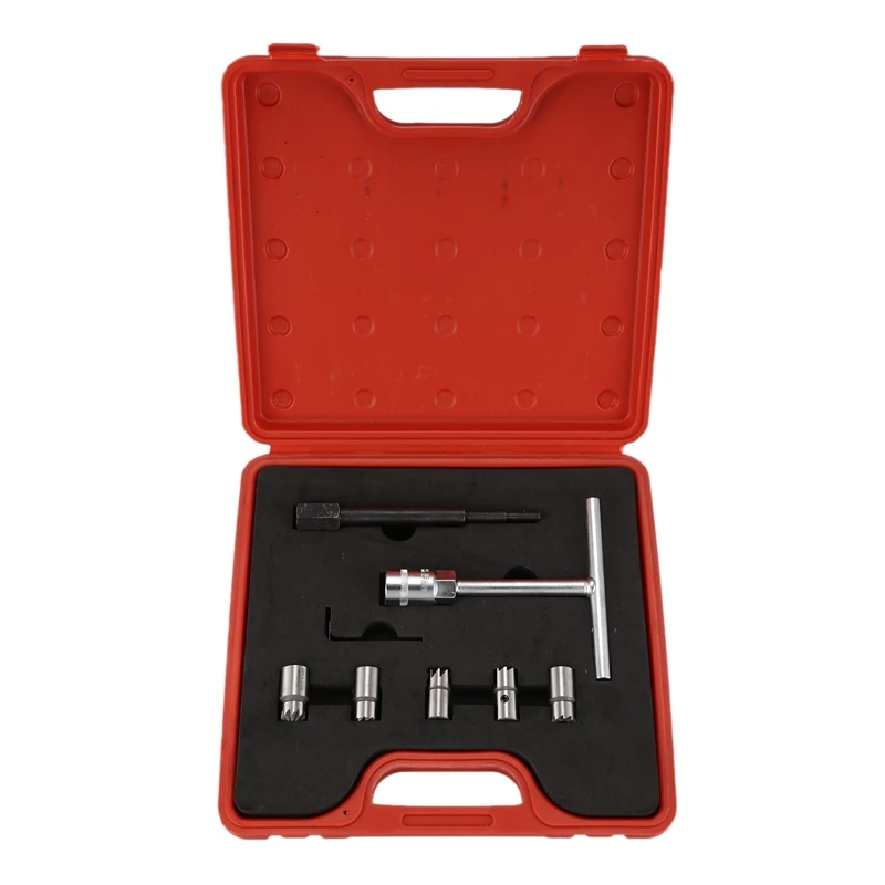 

UK Professional 7PC Crude Oil Injector Seat Cutter Cleaner Tool Set Carbon Remover