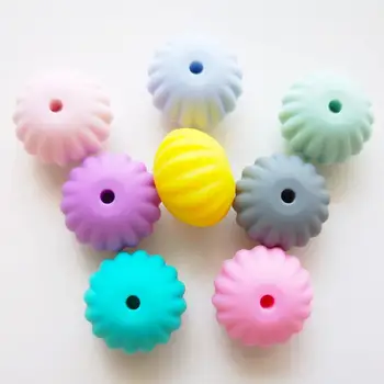

100pcs Pumpkin Silicone Beads BPA Free for DIY Baby Pacifier Chain Teething Necklace Accessories Food Grade Silicone Teether Toy
