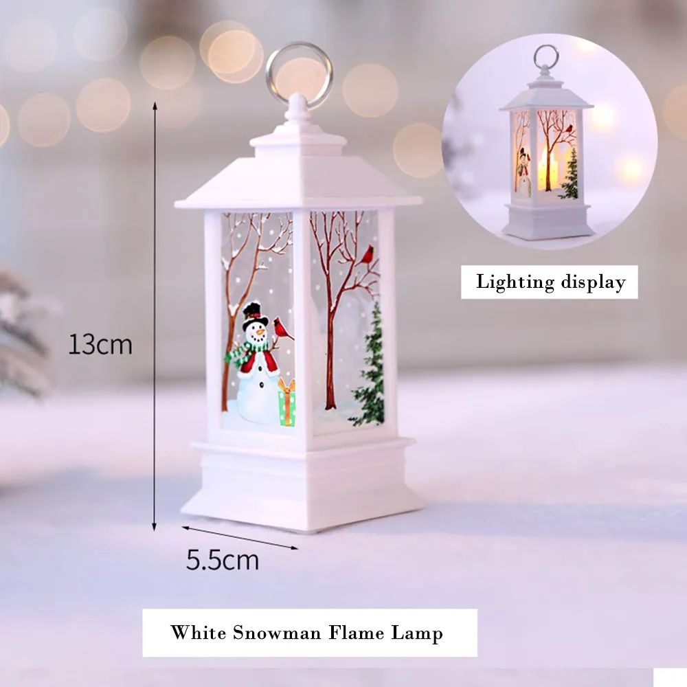 Рождественские LED украшения Рождественская свеча Рождественская елка украшения светодиодный свет рождественской вечеринки рабочего стола механизма в виде снеговика - Цвет: White Snowman Flame