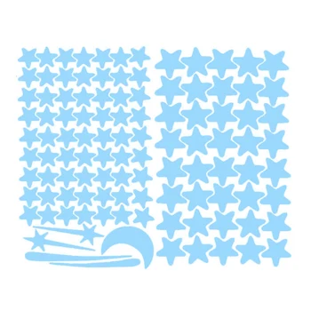 

Luminous Blue Green Glowing Sticker Decals 3D Stickers Kids Bedroom Fluorescent Glow In The Dark Stars Glow Wall Stickers Stars