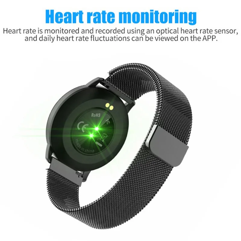 E38 Smart Watch Waterproof Sport Band Blood Pressure Heart Rate Monitor 1.22 Smartwatch Men Women Steel Bracelet for IOS Android