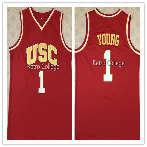 

#1 Nick Young USC Trojans Retro Throwback mens Basketball Jersey Embroidery Stitched any Number and name