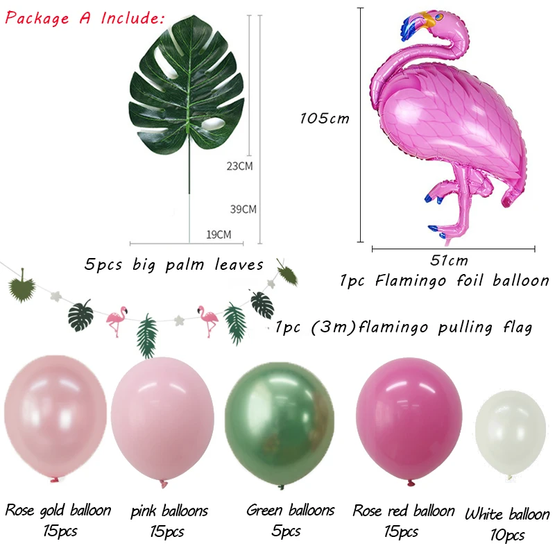 Вечерние шары в виде фламинго, свадебные украшения, воздушный шар в джунглях, Луау, Детские вечерние Гавайские украшения для девочек, для взрослых, 1 день рождения