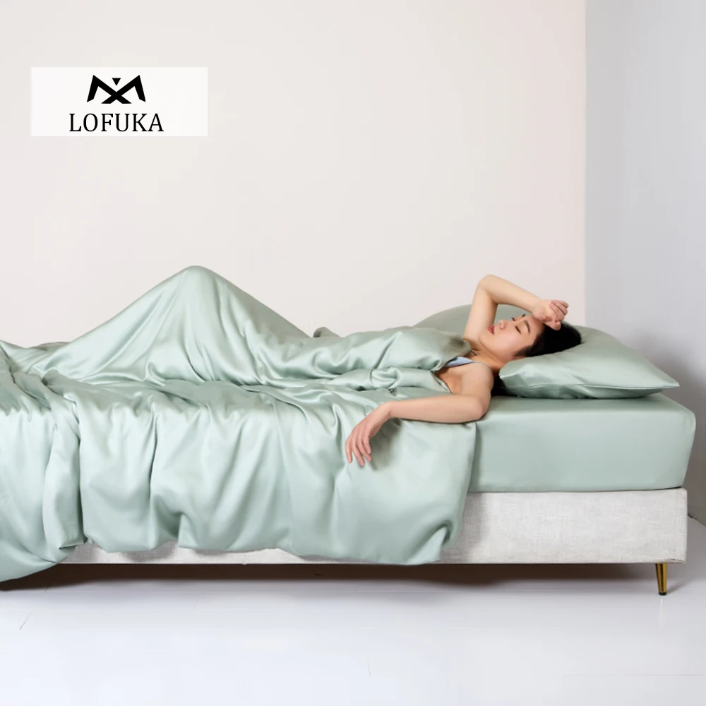 

Lofuka Women Beauty 100% Silk Bedding Set Healthy Skin Duvet Cover Flat Sheet Fitted Sheet Pillowcase Double Queen King Bed Set