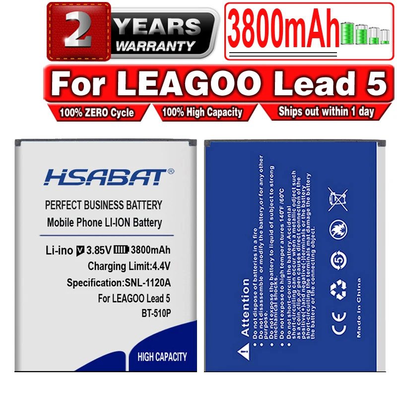 HSABAT 3800 мАч BT-510P аккумулятор большой емкости для LEAGOO Lead 5 Lead5 смартфона | Мобильные