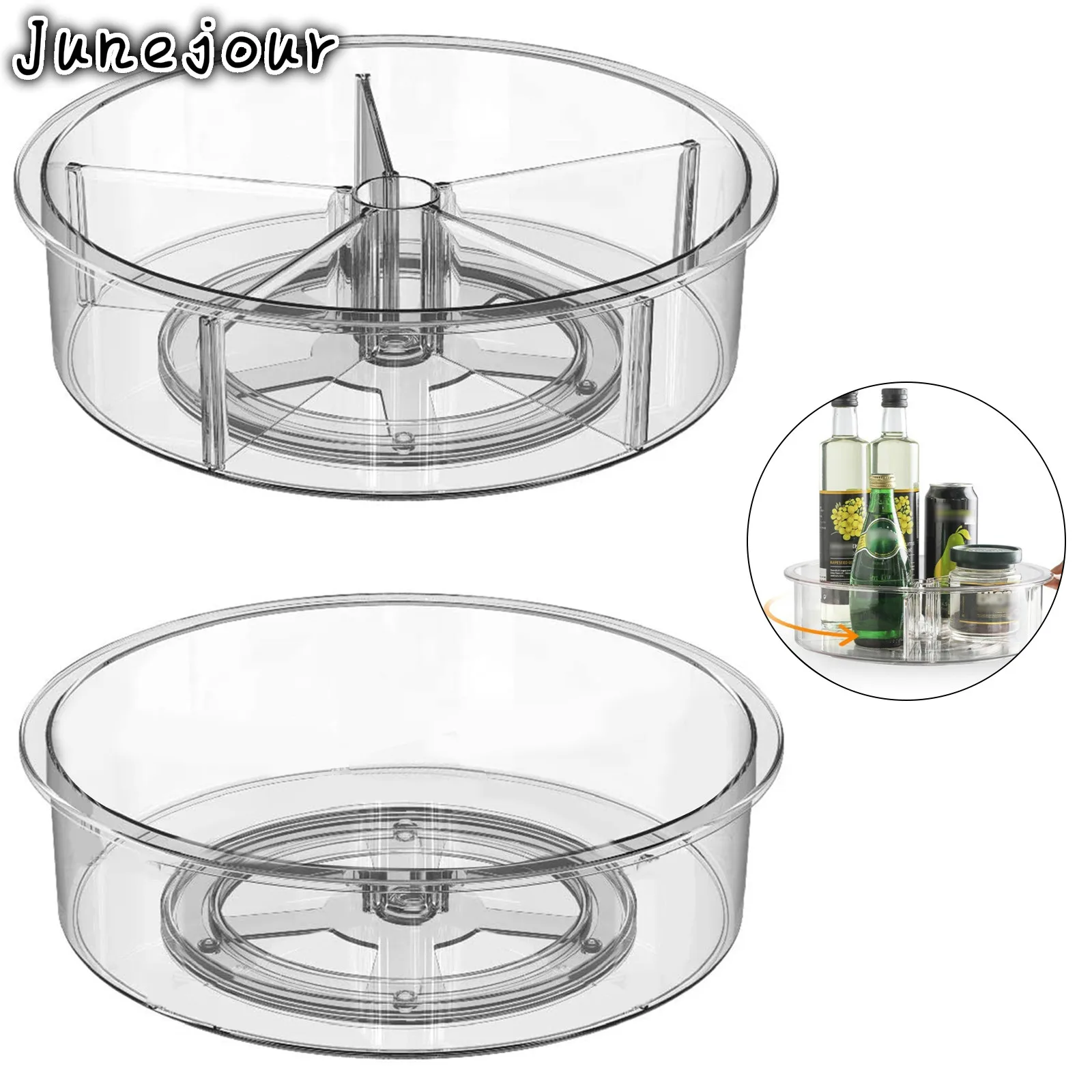 

Kitchen Turntable Storage Bin Spice Storage Container Kitchen Spice Bottle Organizer Clear Compartments For Teabags Coffee
