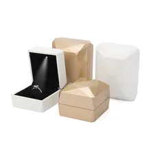 

LED Pendant Necklace Bracelet Box Couple Jewelry Gift Box Small Jewelry Display for Proposal Engagement Wedding Valentine's Day