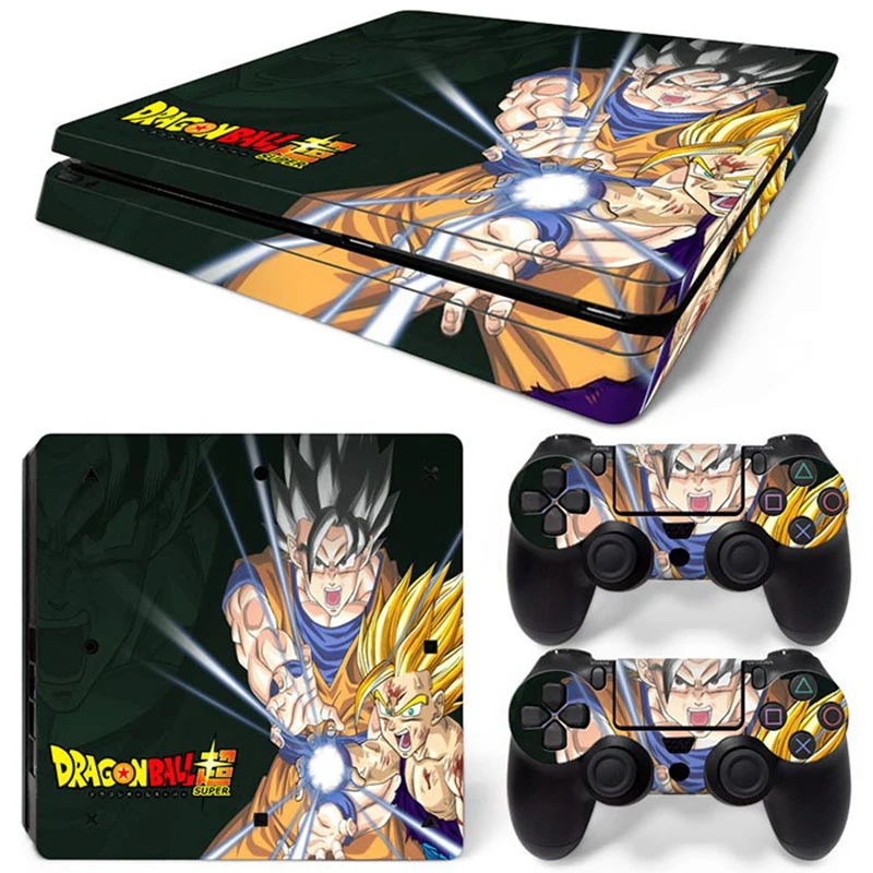 Hot Anime Goku Sticker Cover Wrap Protector Skin For Sony PS4 Slim Console & 2PCS Controller Skin Decal For PS4 Slim 
