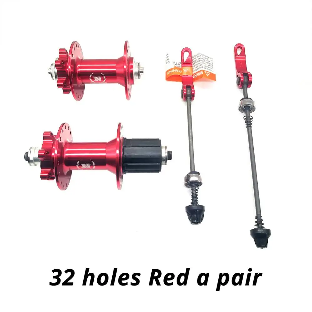Red a pair Novatec D162 D161 8/9/10 Speed Bike hub Hubset 100/130mm 32 Hole Black Red MTB Road bike bicycle Parts - Цвет: Red a pair