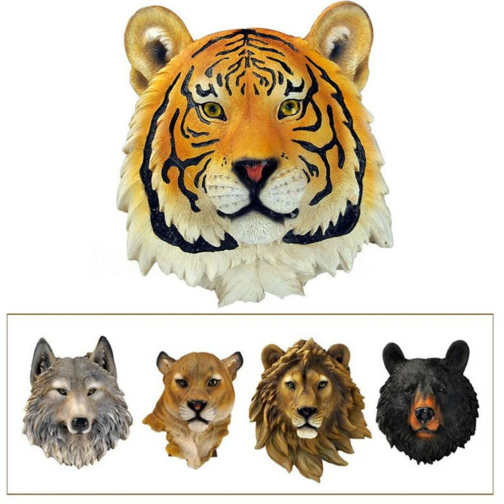 Günstige Montiert Wand Hängen Tier Kopf Geschenk Wohnzimmer Leopard Ornament Dekoration Kunst Synthetische Harz Handwerk Realistische 3D Wolf
