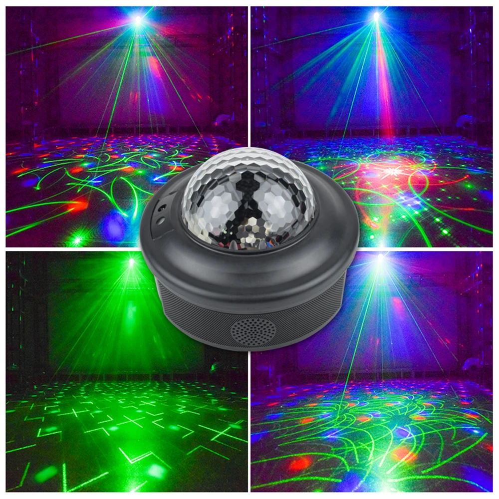 90 узоров светодиодный освещение для сцены дискотека RGB Мини DJ лазерный проектор стробоскоп светильник звуковая активация вечерние светильник s для рождества KTV