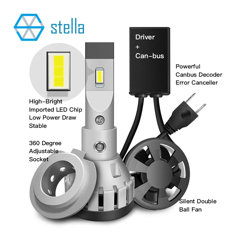2 шт. Автомобильные светодиодные лампы H4 H7 H8 H11 9005 9012|Передние LED-фары для авто| |