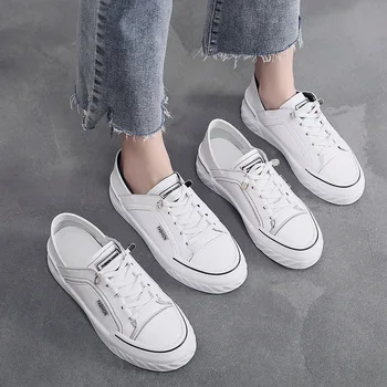 

Genuine leather running shoes female 2020 spring new all-match comfortable flat casual sports shoes for women ZP-174