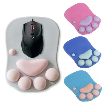 

New Cute Cat Paw Mouse Pad Nonslip Silicone Mice Mat PC Computer Wrist Rest 3D Cute Mouse Pad Soft Cat Paw Mouse Pads