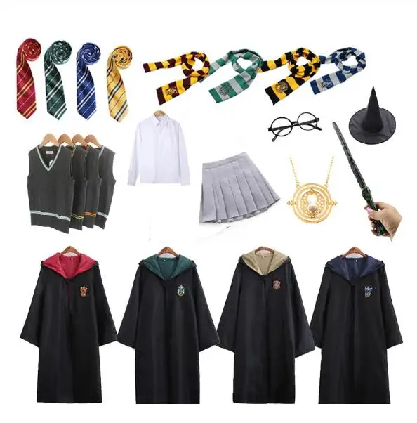Harry Potter Costume Magic School Robe Mantello Wizard Party Cosplay Hermione Granger Costume Adulto Bambini Costumi Di Halloween