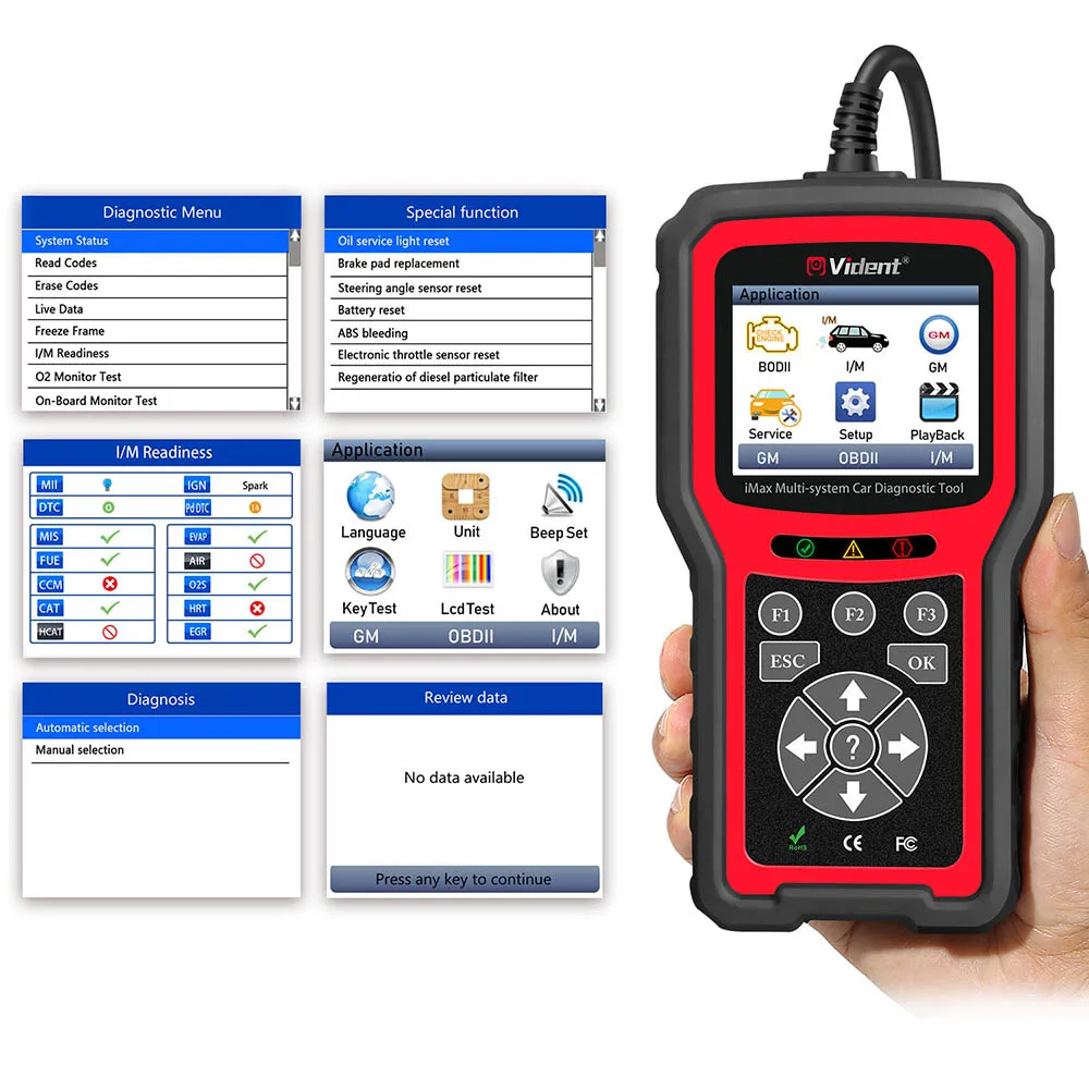 Диагностический инструмент VIDENT iMax4304 для GM/Buick OBD2 поддержка SAS DPF EPB тестирование