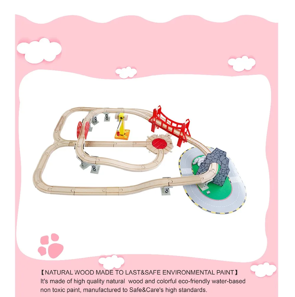 Деревянная железная дорога поезд Блок игрушки поезд занятый город Железная Дорога Блок Детские развивающие игрушки 100 родитель-ребенок интерактивный досуг
