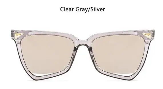 Необычные Цветные солнцезащитные очки в оправе для женщин, уникальные трендовые знаменитые Роскошные брендовые солнцезащитные очки с прозрачными линзами, оправа для очков UV400 - Цвет линз: C5 gray silver