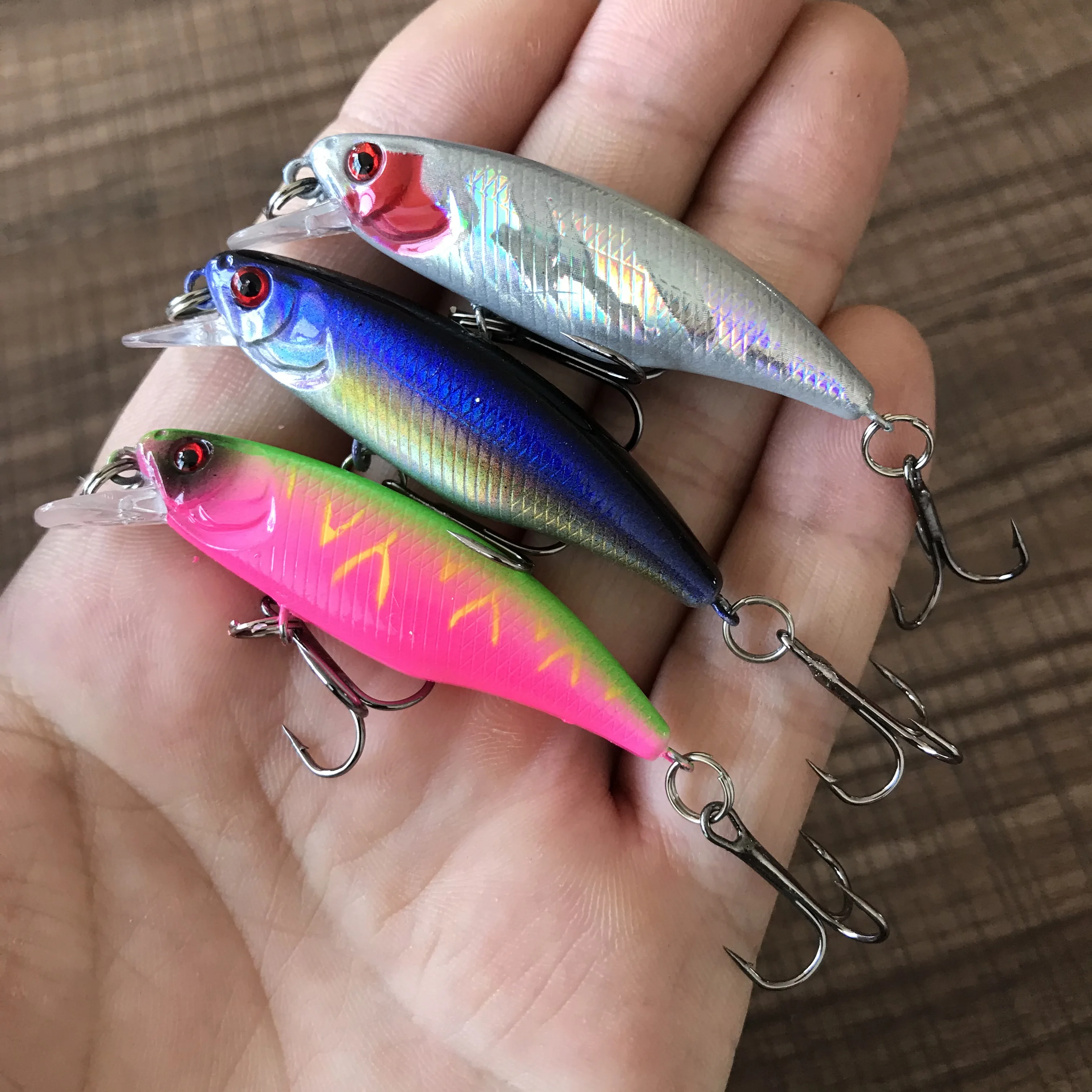 1Pcs Minnow Fishing Lures Wobblers 55mm 4.5g Slowly Sinking Bass Mini Hard  Bait Crankbait Japan Pike Trout Fishing tackle