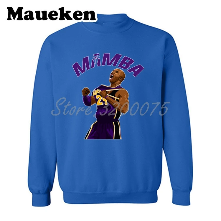 Мужские толстовки Mamba Kobe Bryant 24 Лос-Анжелес легендарные толстовки с капюшоном толстый круглый воротник Осень Зима W19102708 - Цвет: 7