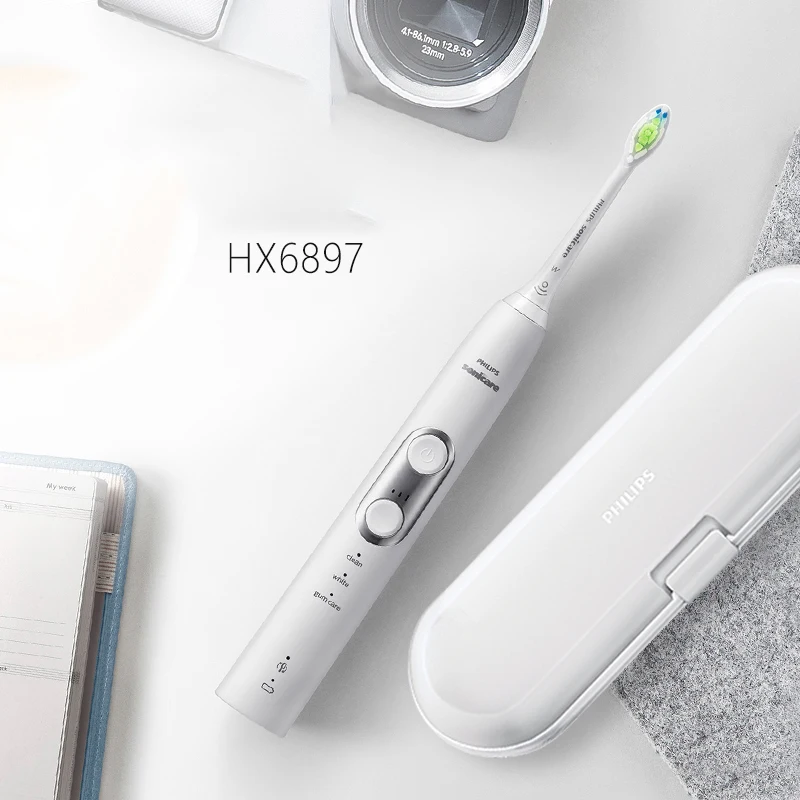 Электрическая зубная щетка Philips Sonicare HX6897/22 с 3 регулируемыми режимами перезаряжаемая Сенсорная технология Дорожный Чехол для взрослых