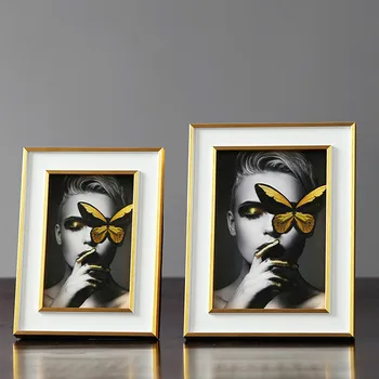 

European-style Metal Photo Frame Display Stand Gold Frame 6 Inch 7 Inch Art Picture Frame Home Decorations Desktop Decoration