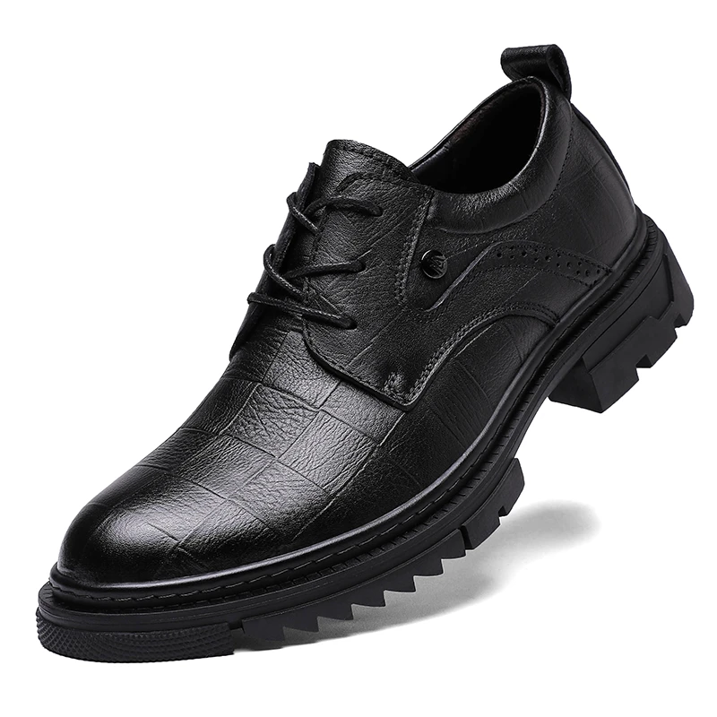 Sapatos masculino; Роскошная брендовая мужская обувь из натуральной кожи; мужские оксфорды; кожаная обувь ручной работы; Zapatos De Hombre; Мокасины - Цвет: Черный